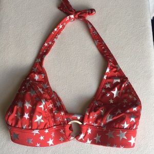 VENUS Swim - Venus red bikini top with silver stars size S/M VENUS Swim - Venus red bikini top with silver stars size S/M